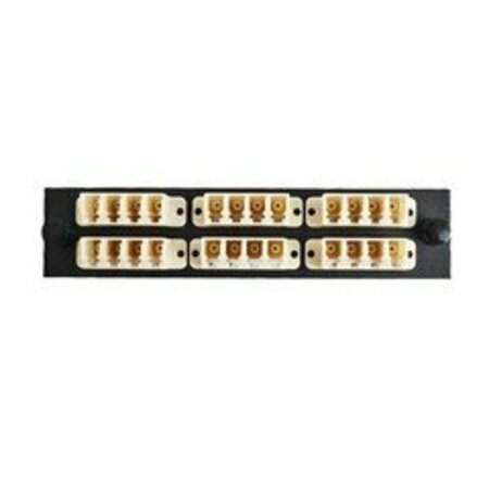 SWE-TECH 3C LGX Comp Adapter Plate featuring a Bank of 6 Quad LC Conn in Beige for OM1 and OM2 applications FWT68F3-12160